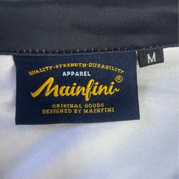 Mainfini Polo Shirt Mens Medium New WOT Blue American Flag Patriotic - Picture 6 of 7